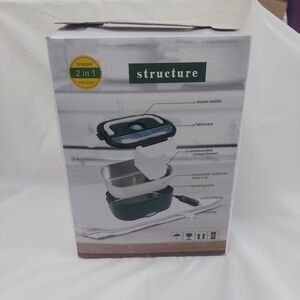 2-in-1 Electric Heated Lunch Box (Home & Car Use) – Portable Food Warmer Black